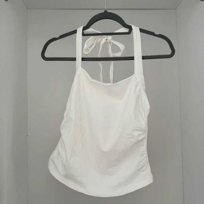 SHEIN | Top halter pomarszczony | Biały | M