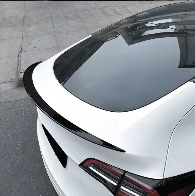 Spoiler aileron lip mala preto brilhante Tesla Model 3 e Model Y