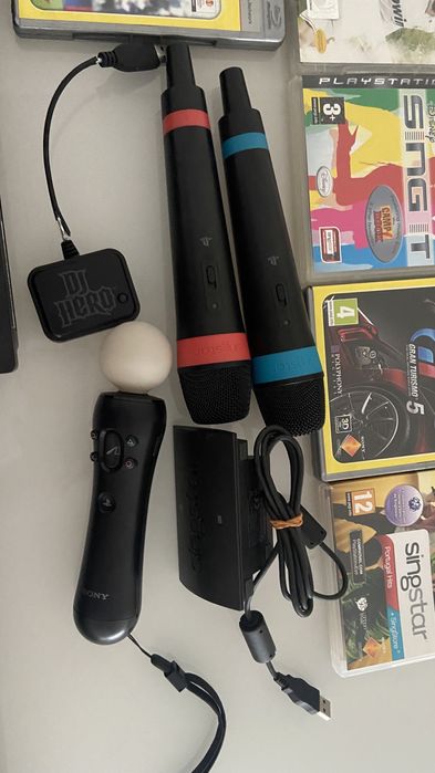 PS3 with games / microphones / Move / DJ turntable64286112632323122