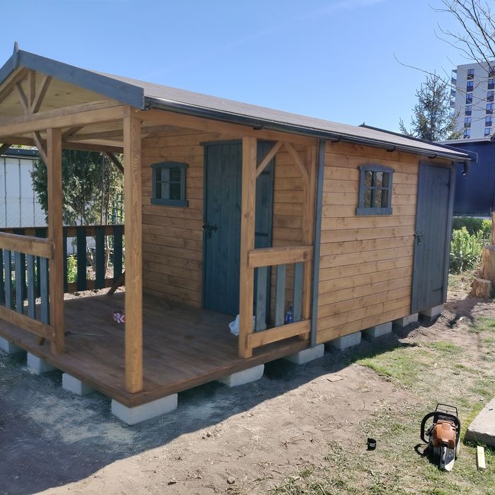 Wyprzedaż!!!Domek narzedziowy ogrodowy z tarasemSzuwarek TRANSPOR -mon
