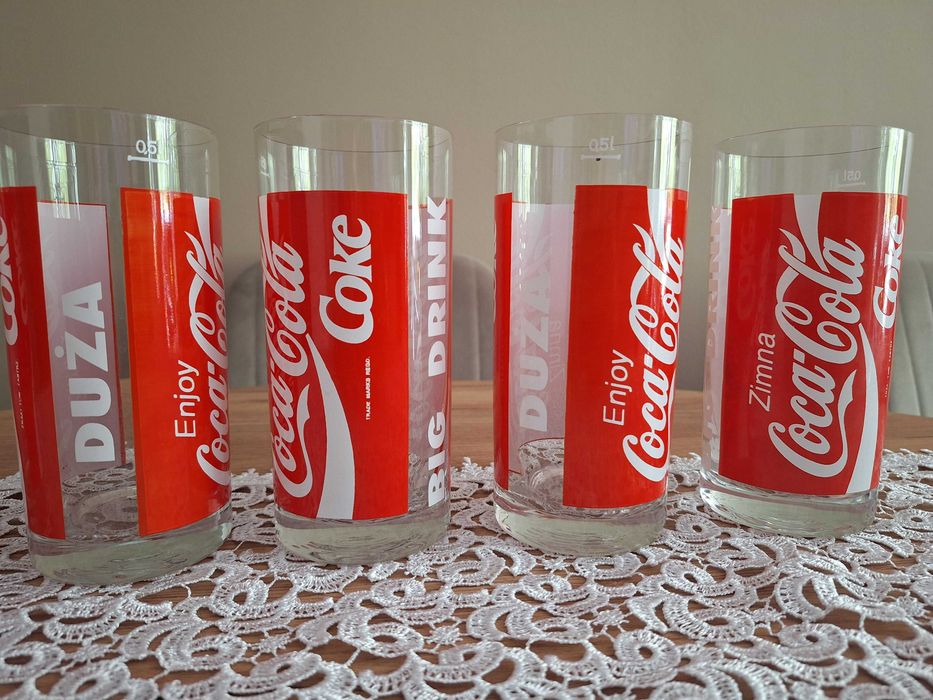 Zestaw 6 szklanek szkanki szkalnka BIG DRINK zimna Coca-Cola Coke 500ml 0,5l wersja POLSKA