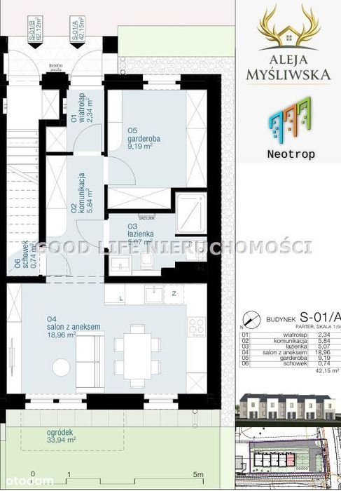 Nowe! 2 Pok. Z Ogródkiem 42,15 M2, Myśliwska