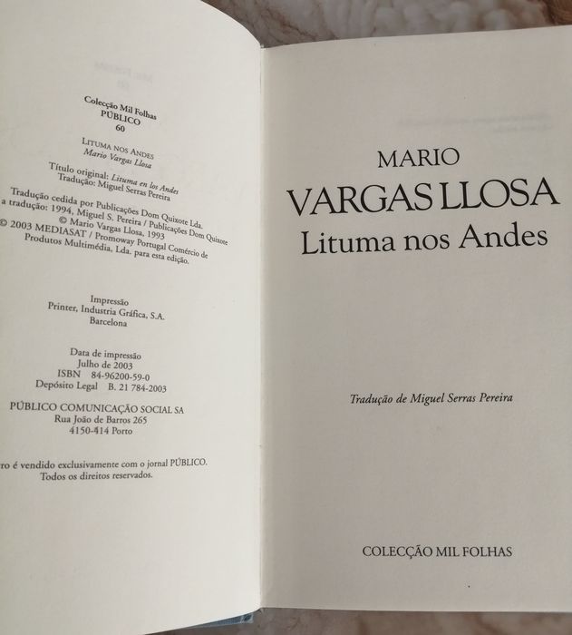Livro de Mário Vargas Llosa,