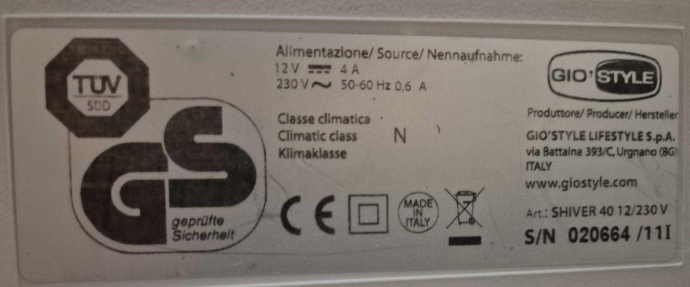 Cool box Gio'Style Shiver 40 12-230V