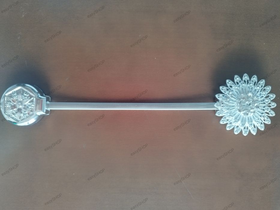 2 spinki do zasłon srebrne Glamour