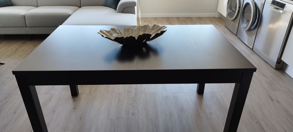 Mesa extensível Bjursta Ikea Preto/Castanho