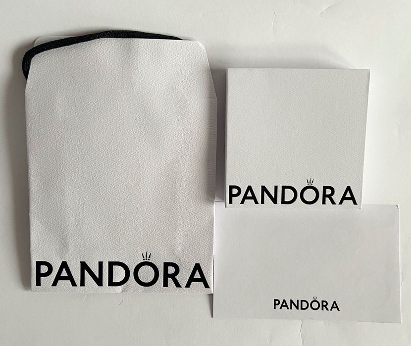 Pandora podwójnie pleciona bransoletka skórzana+torebka+pudełko ZESTAW