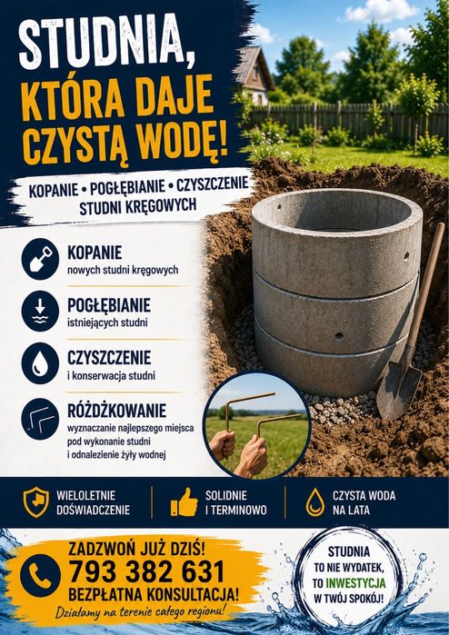 Studnia Kręgowa – Kopanie, Pogłębianie i Czyszczenie | Wycena Gratis