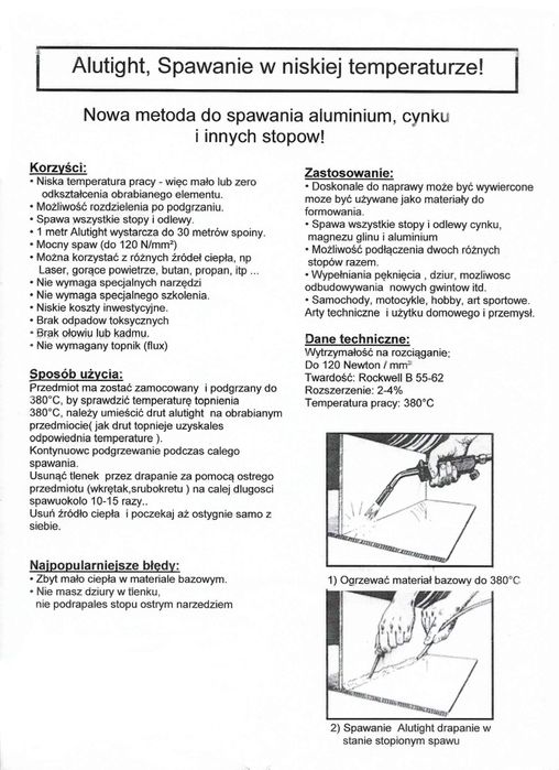 Drut spawalniczy niska temperatura. Hit ze Szwecji.