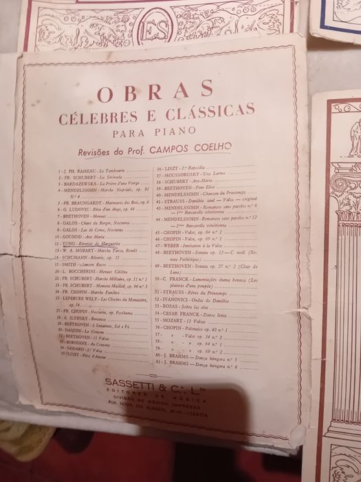 Conjunto de Pautas Musicais Piano Música Clássica