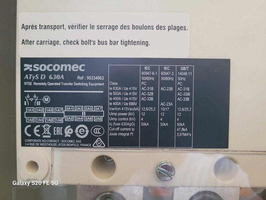 Quadro Elétrico de Comutação Pramac (ATyS) | NOVO / NUNCA USADO