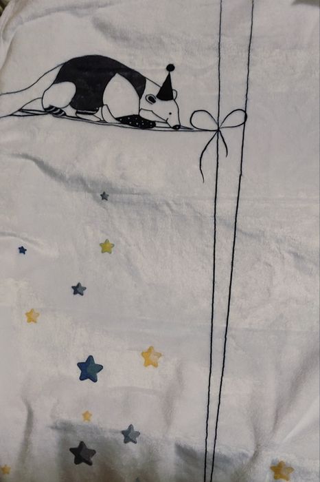 Фото плед, фото пелюшка, біло-синя