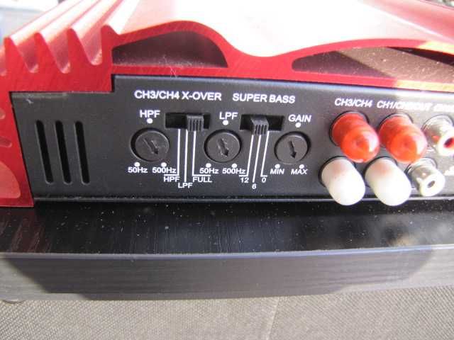 Auna C500.4 4-kanałowy wzmacniacz samochodowy - 4 x 65 W RMS, czerwony