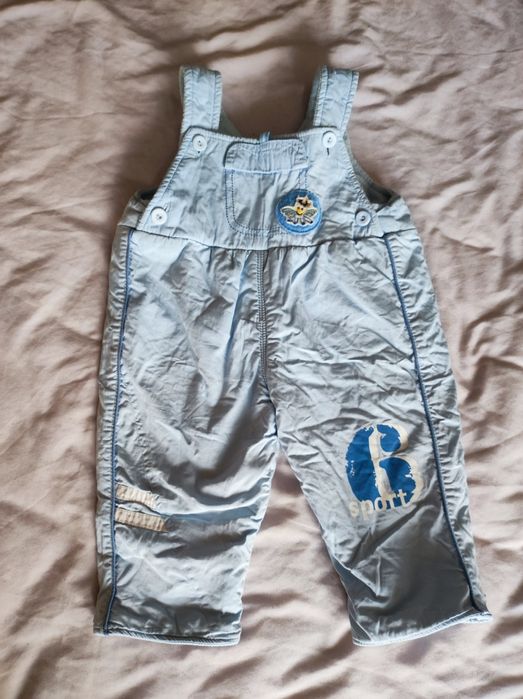 Штани напівкомбенізон 6-12 місяців на флісі на хлопчика