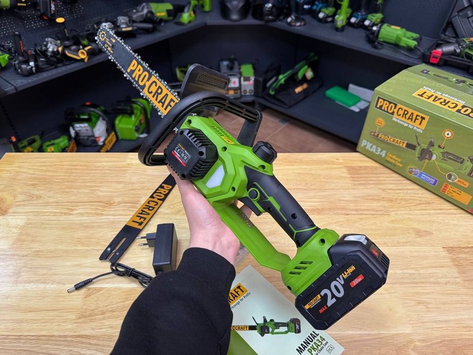 +3.0Ah акб Аккумуляторная пила Procraft PKA34 254мм и 305мм Шина