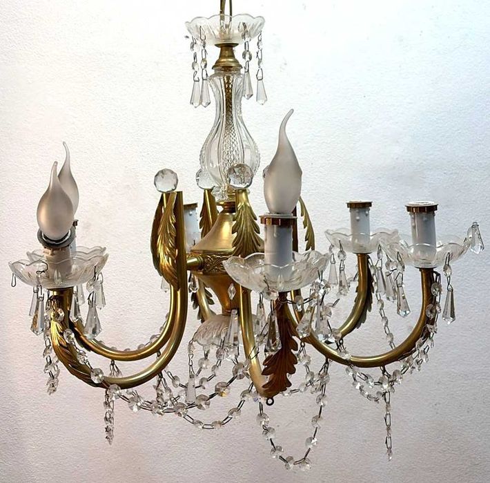 Candeeiro lustre de teto antigo apto a ser usado E/14