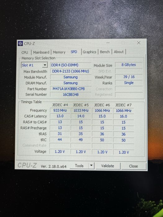 Оперативна пам'ять Samsung DDR3L 8GB 1600MHz (M471B1G73EB0-YK0) для ноутбука