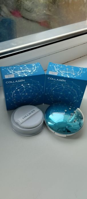 Корейська пудра з колагеном, з запаскою, тон 13. 200 грн