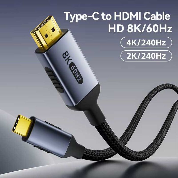 kabel USB-C HDMI 2m 4K_120Hz 8K_60Hz iPad TV MacBook Adapter FDBRO
