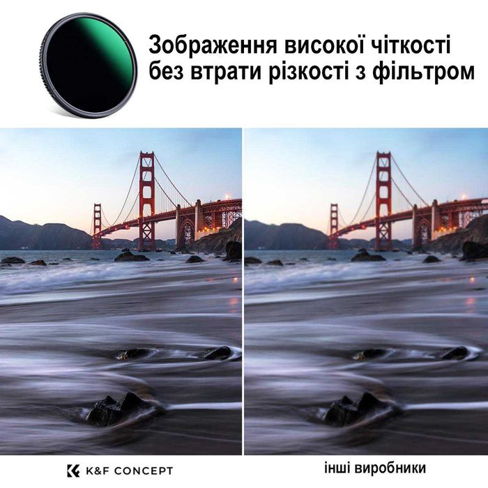 ND фільтр ND8-2000 ND3-1000 K&F Concept PRO 49 52 55 58 62 67 77 82