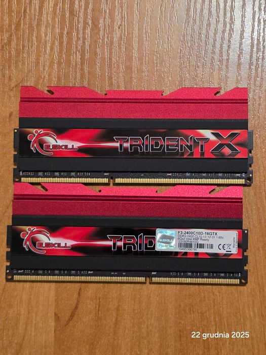 Pamięć RAM DDR3 16GB (2x8) 2400 CL10 G.Skill TridentX