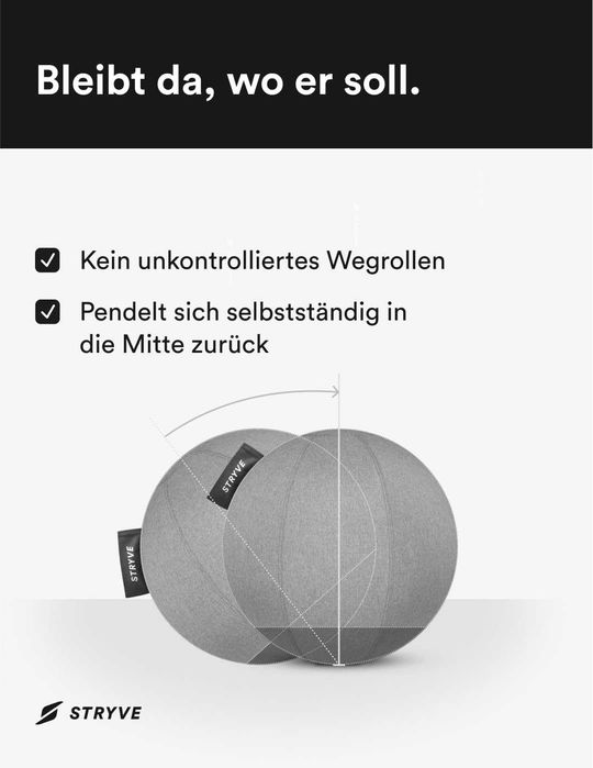 Piłka do ćwiczeń, do siedzenia STRYVE Active Ball Casual Grey 65 cm