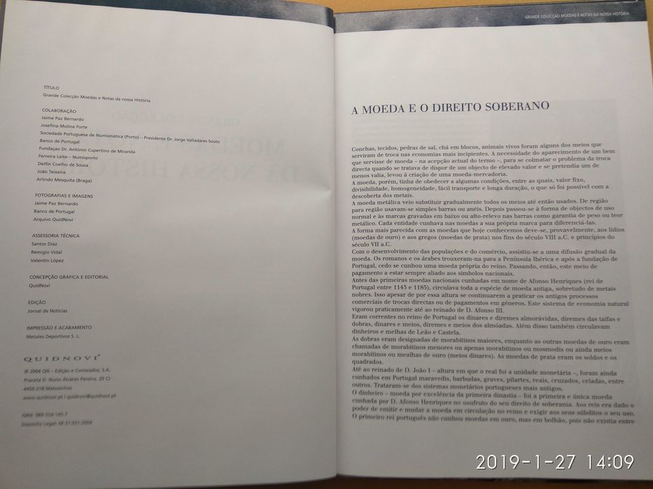 Grande coleção de moedas e notas da nossa História - Completa