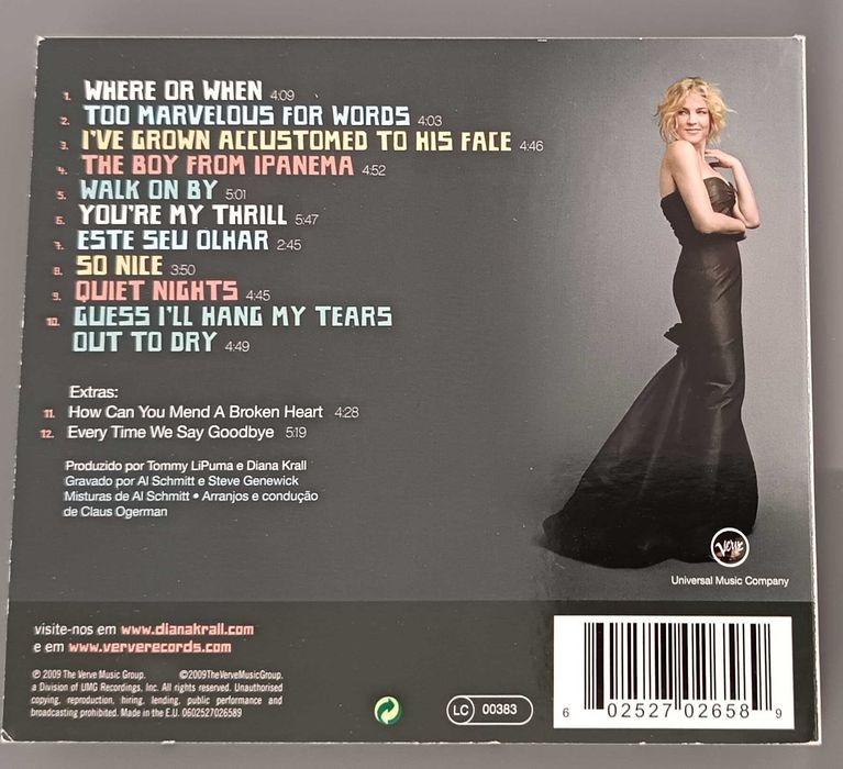 CD e DVD "Quiet Nights" de Diana Krall, em bom estado, como novo