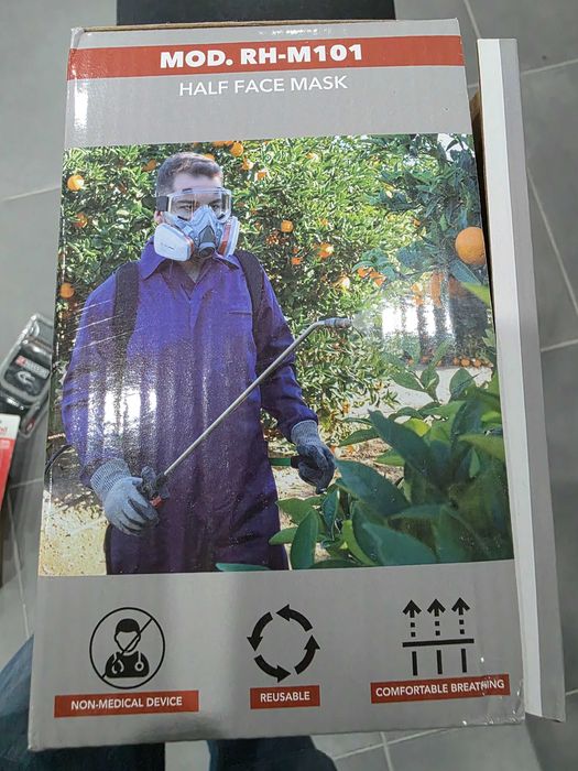 Kit Máscara Respiratória Rhino RH-M101 A1P2 + Óculos (Novo/Selado)