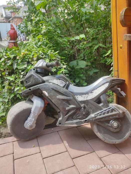 Экскаватор и мотоцикл детский большой