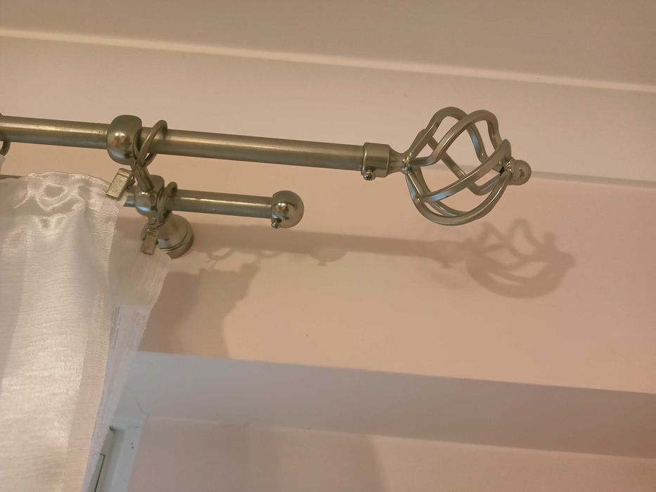 Karnisz metalowy, srebrny 210x13