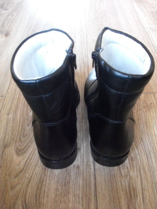 Buty EU36 23cm trzewiki zimowe wysokie czarne botki Skóra* Nowe