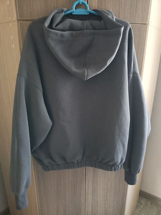 Szara Bluza z Kapturem Oversize