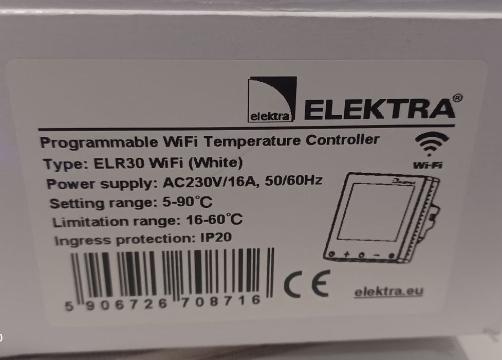 Sterownik temperatury  ELEKTRA ELR30 WIFI