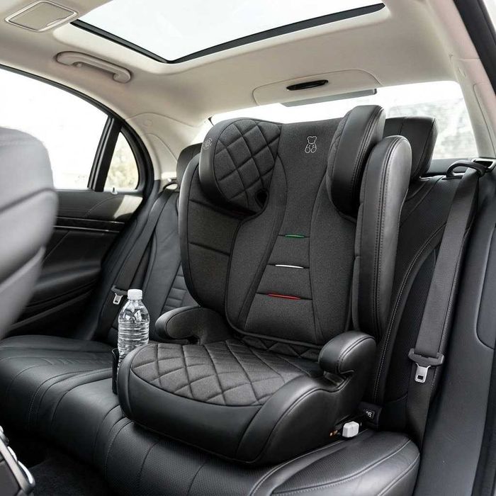 Fotelik Samochodowy ISOFIX 15-36 kg 100-150 cm NOWY 2w1 Podstawka I-size R129 Regulowany Ekoskóra + GRATISY
