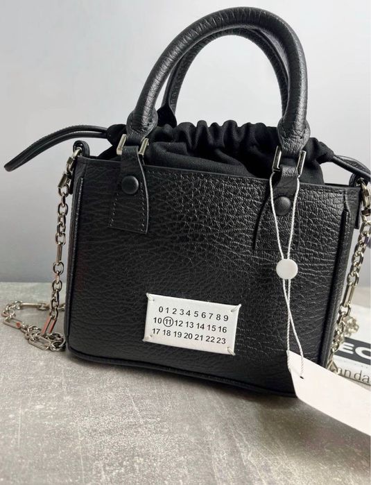 Сумка Maison Margiela 5AC Horizontal Leather Tote жіноча чорна женская
