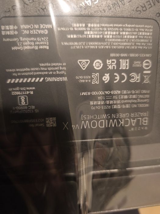 NOWA Klawiatura Razer BlackWidow V4 X US Green Switch Czarny