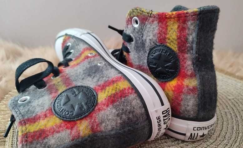 Unikatowe trampki Converse x Woolrich wełna limited edition