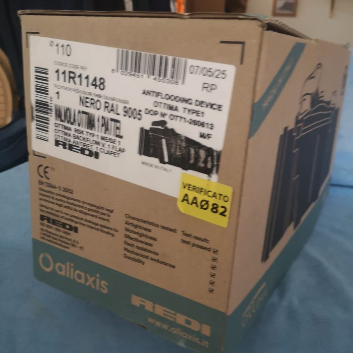 Válvula de retenção para esgoto Ottima 110 mm com fecho de segurança 1