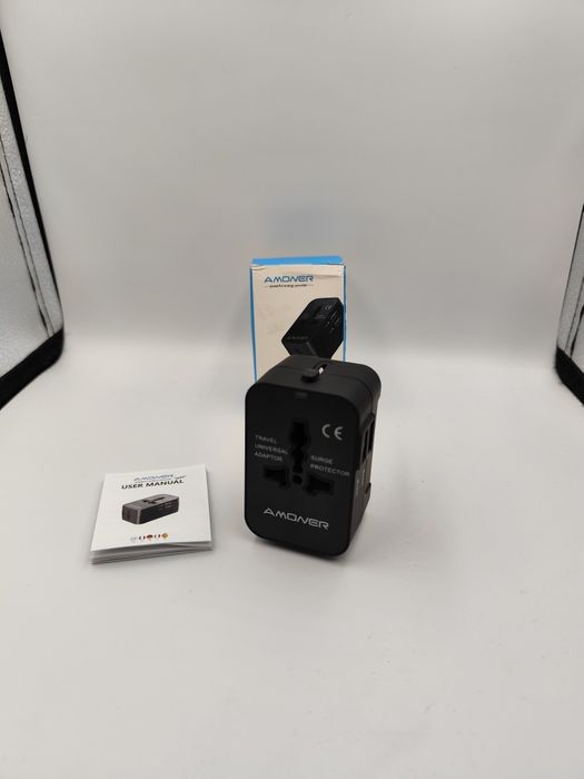 NOWY Adapter podróżny Amoner Europa, UK, US, AUST 2x USB