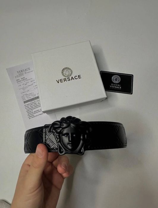 Ремінь Versace білий / чорний 110 см, 105 см