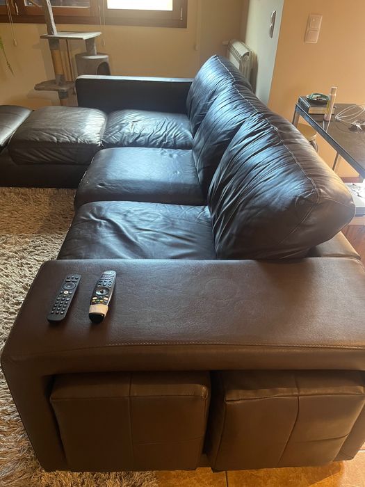 Sofá Chase longue castanho