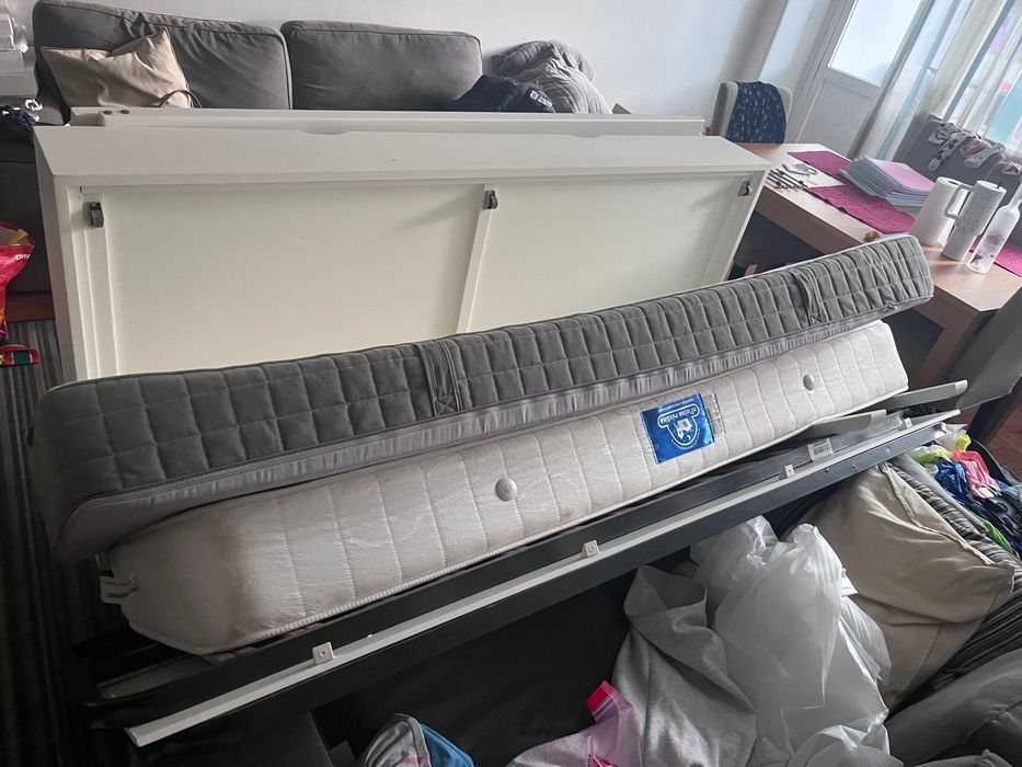 Beliche branco 90x180 + 2 colchões + gavetão(cama ou arrumação!