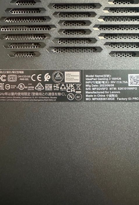 Portátil Lenovo IdeaPad Gaming 3 15" i5 RTX 3050