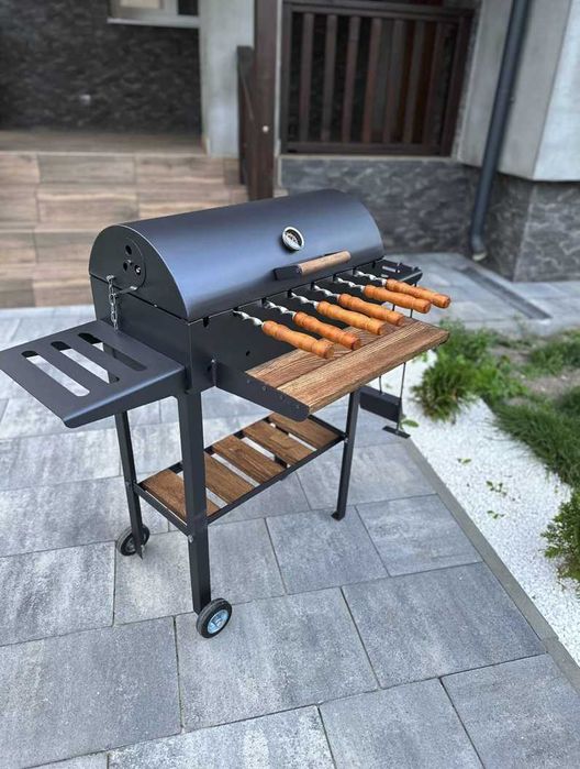 НОВИНКА / Мангал з кришкою метал 4 мм на 8 шампурів ПОСИЛЕНИЙ