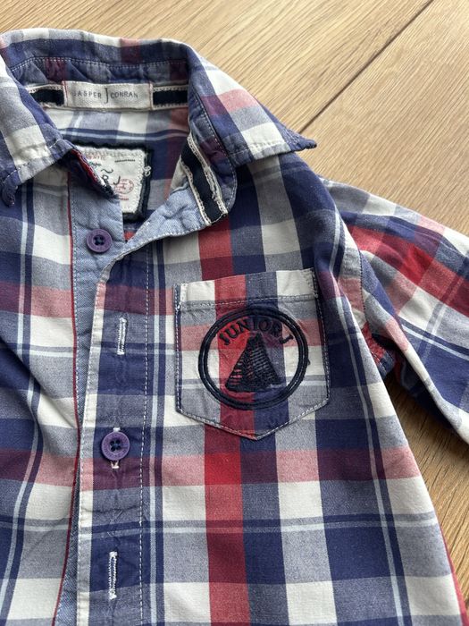 Koszula w czerwono granatową krateczkę