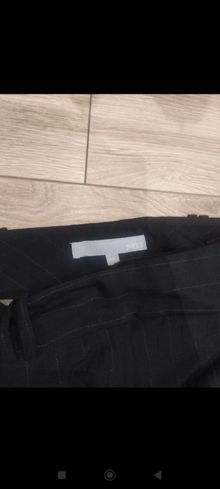 Garniturowe spodnie niski stan next szeroka nogawka dzwony