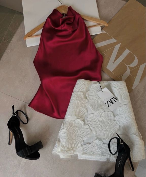 Атласний топ zara