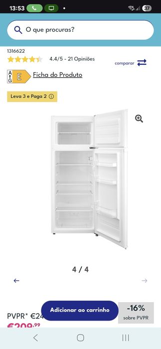 Frigorífico electronia Novo com caixa