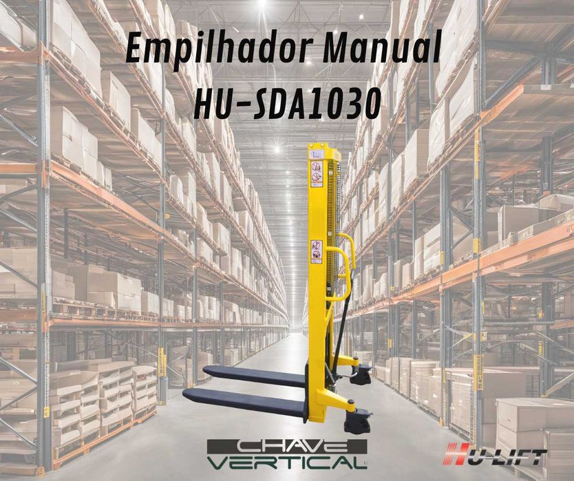 Empilhador Stacker Manual Cap. 1000 kg Elev. 3 mts   JR19